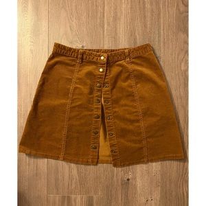 Forever 21 Brown Corduroy Skirt with Buttons